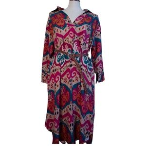 Vintage geometric pattern print dress from Spain